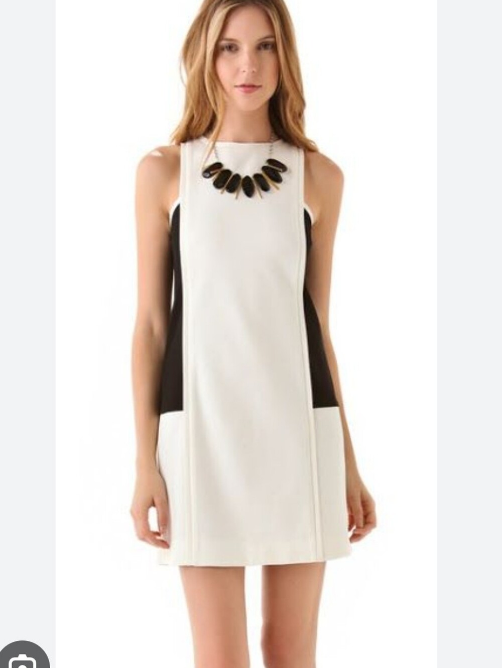 Tibi colorblock stretchy A-line dress Sz S
